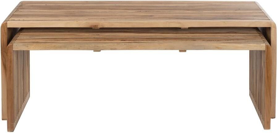 Housecraft living Djia Salontafel Rechthoekig Teak Hout Set van 2 - Foto 3