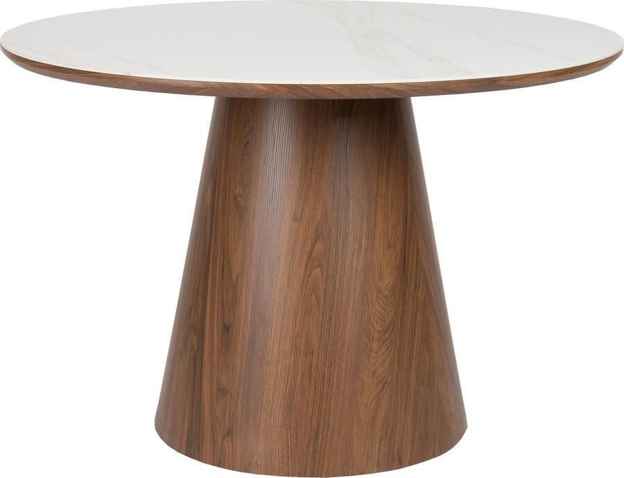 Housecraft living Feliz Lifestyle Almira Eettafel Rond 115 cm Hout Wit Bruin donker - Foto 2