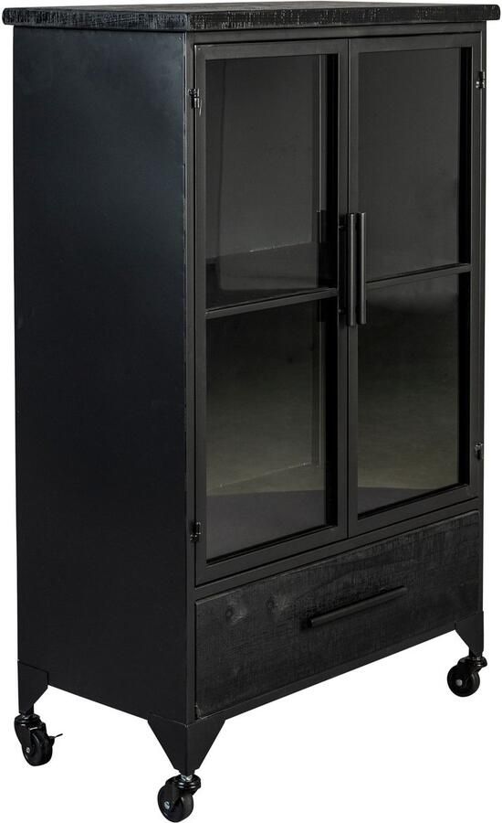 Non-Branded Feliz Lifestyle Vitrinekast Ferre 65 X 35 X 105 Cm Mdf staal Zwart