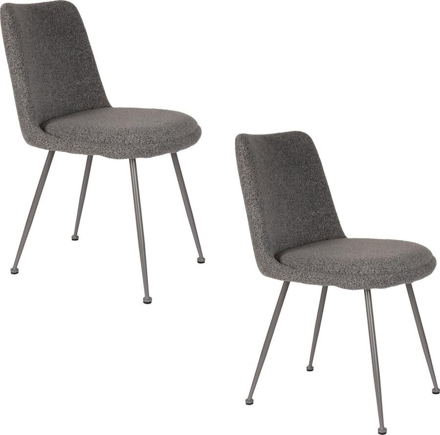 Housecraft Living Housecraft Fijs Eetkamerstoelen Grijs Set van 2