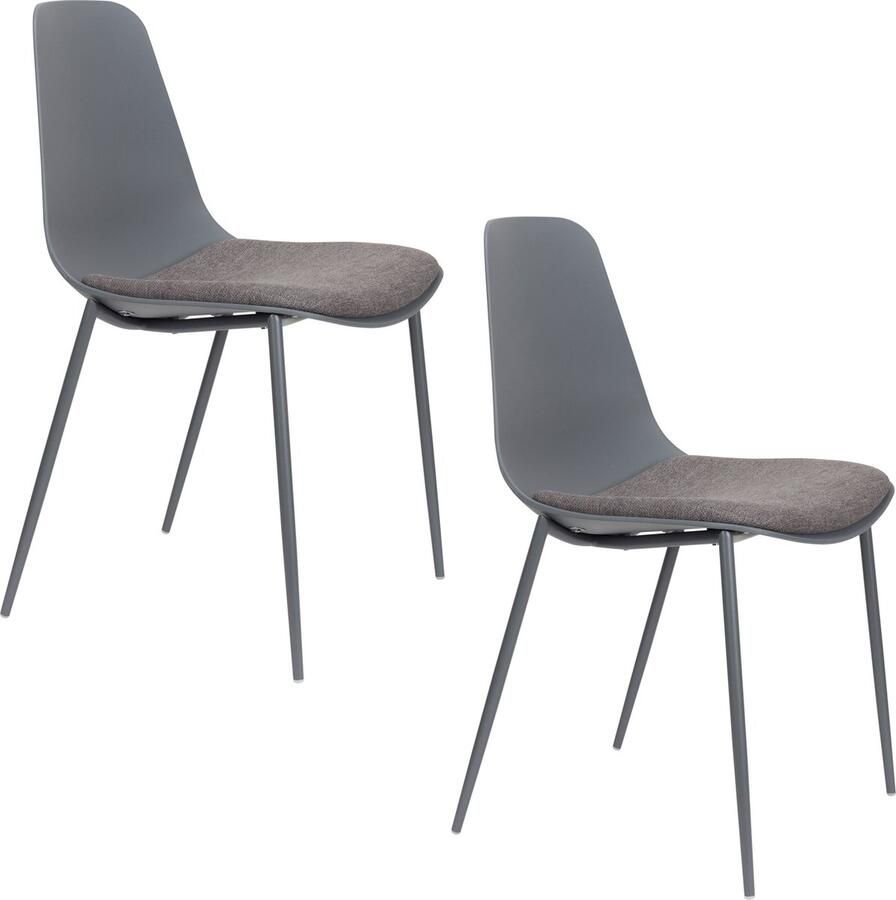 Housecraft Living Housecraft Jeffrey Eetkamerstoelen Grijs Set van 4