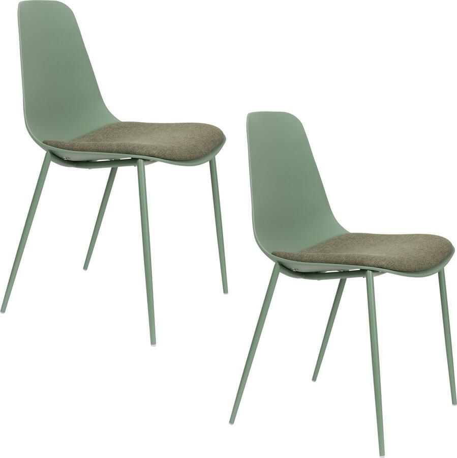 Housecraft living Feliz Lifestyle Jeffrey Eetkamerstoelen Groen Set van 4