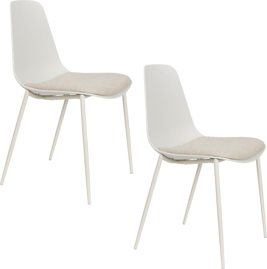 Housecraft living Feliz Lifestyle Jeffrey Eetkamerstoelen Wit Set van 4
