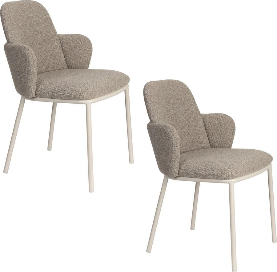 Housecraft living Feliz Lifestyle Jerrico Eetkamerstoelen Bruin Beige Set van 2