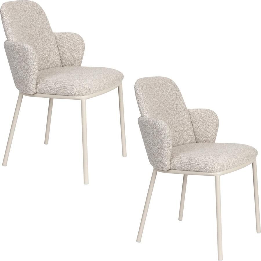 Housecraft living Feliz Lifestyle Jerrico Eetkamerstoelen Licht Beige Set van 2