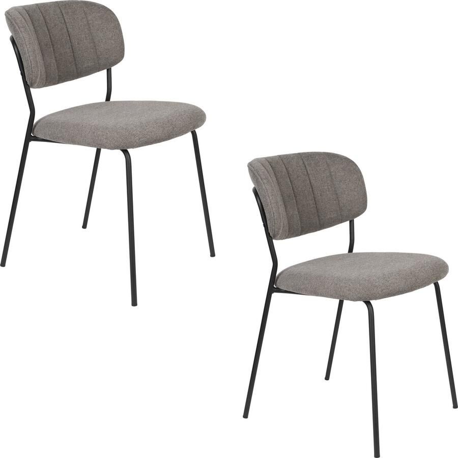 Housecraft Living Housecraft Jolien Eetkamerstoelen Zwart Grijs Set van 2 - Foto 2