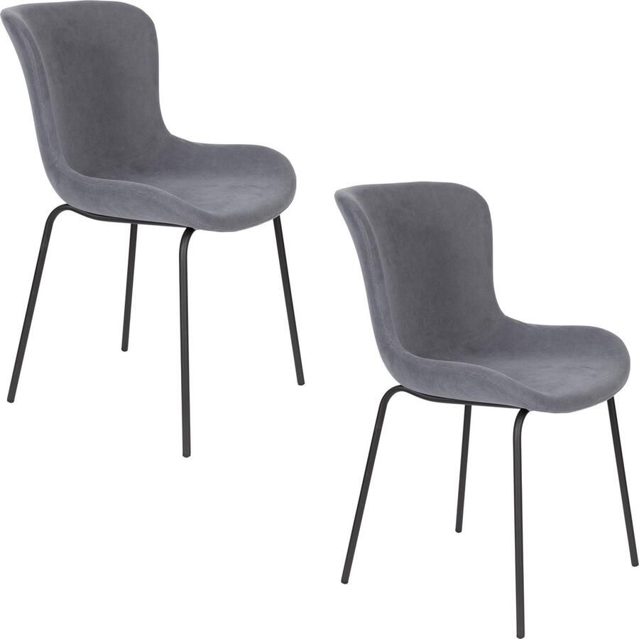 Housecraft Living Housecraft Junzo Rib Eetkamerstoelen Blue Set van 2