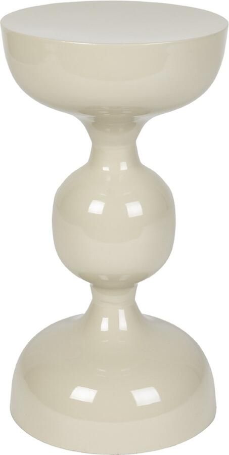 Housecraft living Feliz Lifestyle Lars Bijzettafel Rond Metaal 31x 31 cm Ivoor Wit