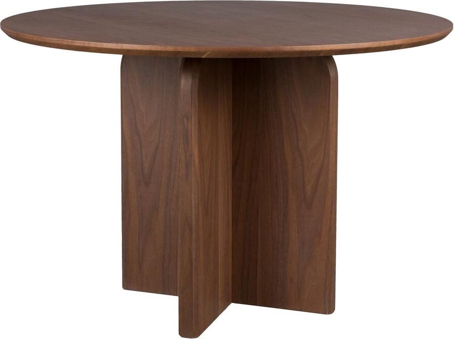 Housecraft living Laurent Eettafel Rond 120 cm Rond Hout Walnoot kleurig Bruin