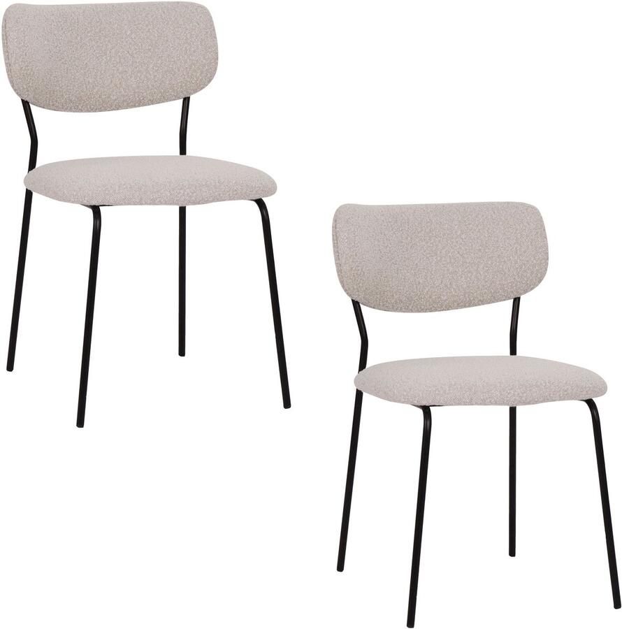 Housecraft living Leah Eetkamerstoelen Off White Gebroken wit Set van 2