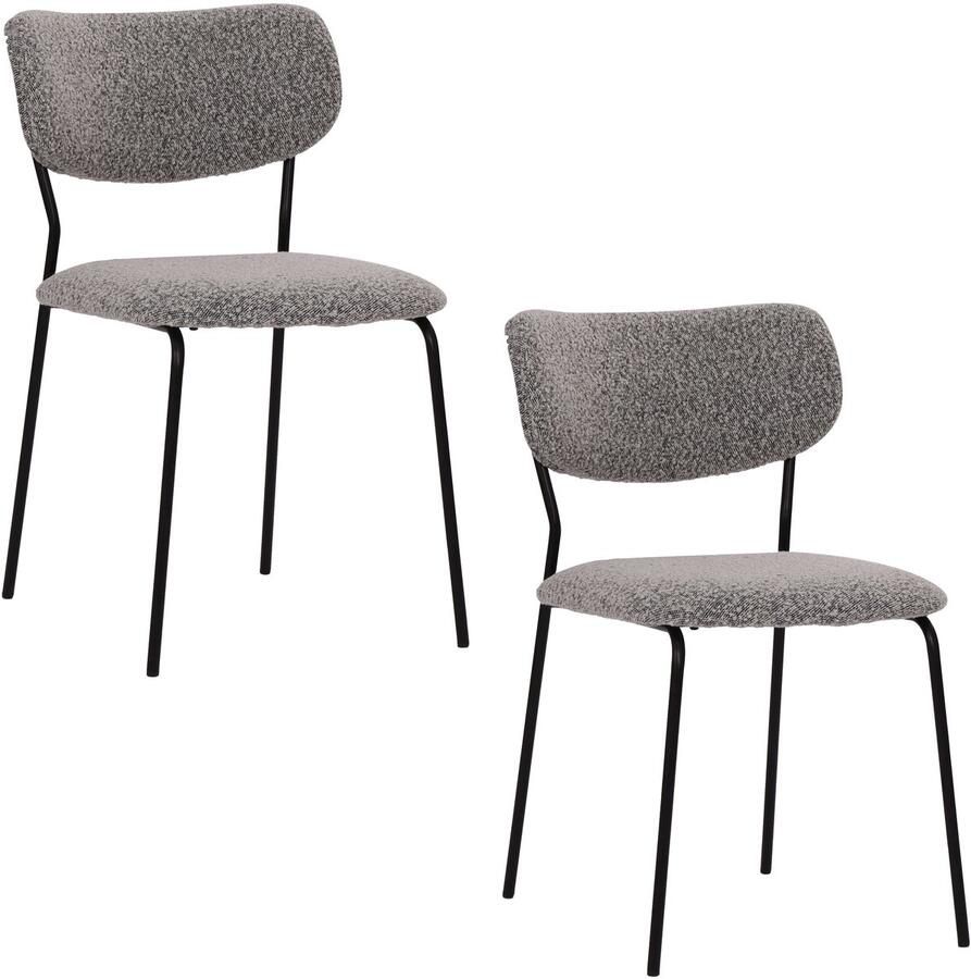 Housecraft living Leah Eetkamerstoelen Taupe Set van 2