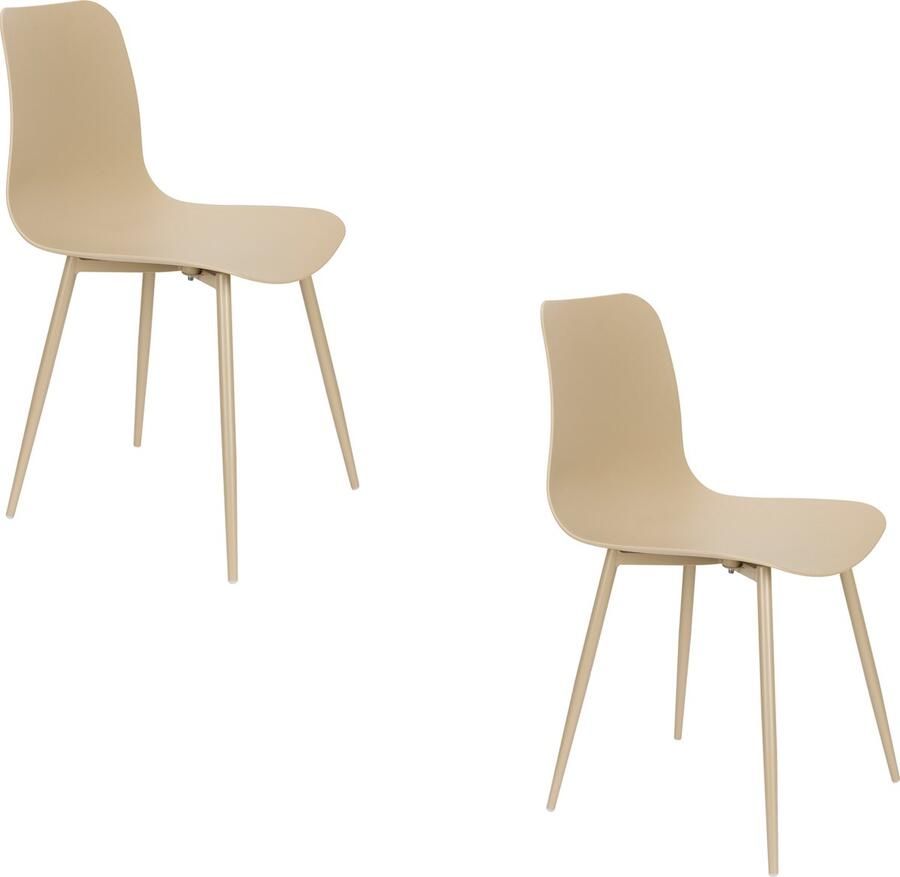 Housecraft living Feliz Lifestyle Leon Eetkamerstoelen Beige Set van 2
