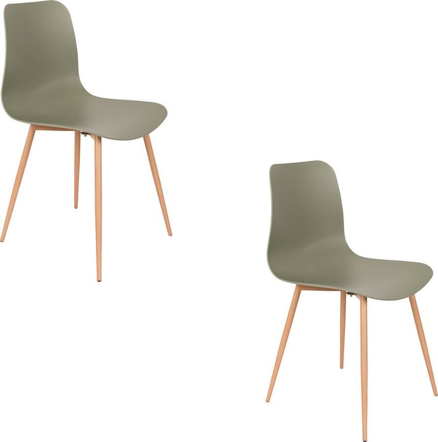 Housecraft living Feliz Lifestyle Leon Eetkamerstoelen Groen Set van 2