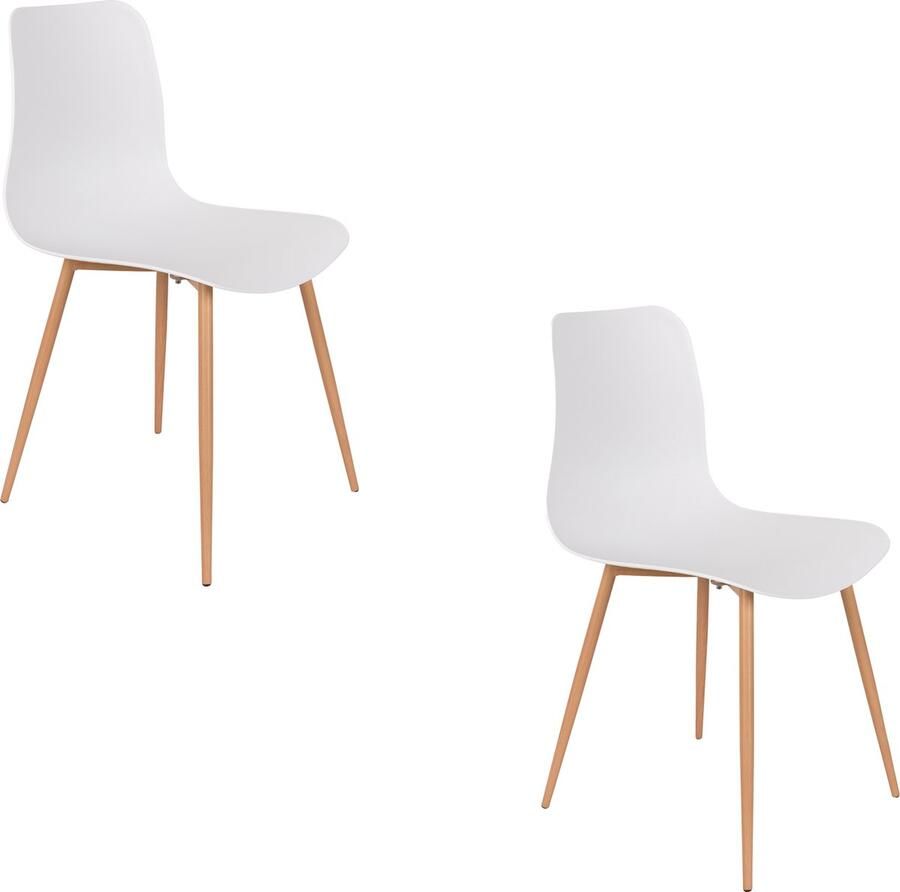Housecraft living Feliz Lifestyle Leon Eetkamerstoelen Wit Set van 2