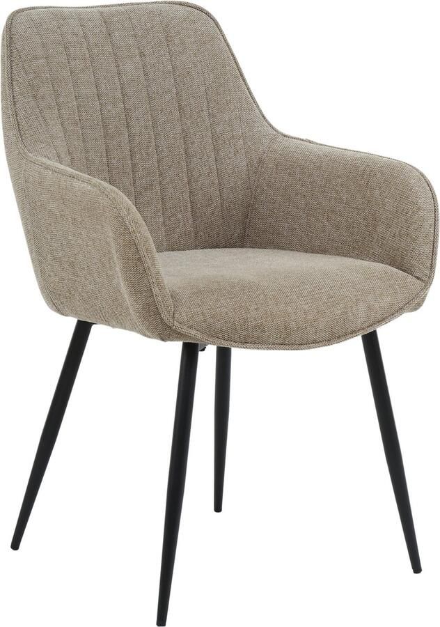 Housecraft Living Housecraft Maud Eetkamerstoelen met armleuning Taupe Set van 2 - Foto 2