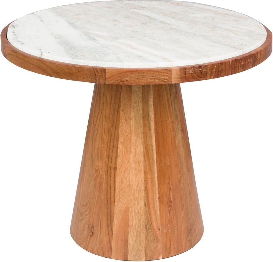 Housecraft living Mees Salontafel Rond 50 cm Marmer Hout Bruin