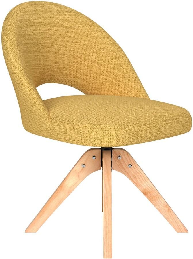 Housecraft living Mick Eetkamerstoel Draaibaar Hout Okergeel Geel