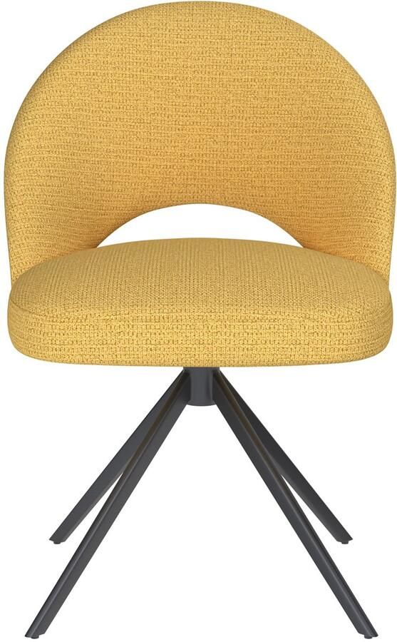 Housecraft living Mick Eetkamerstoel Draaibaar Metaal Okergeel Geel