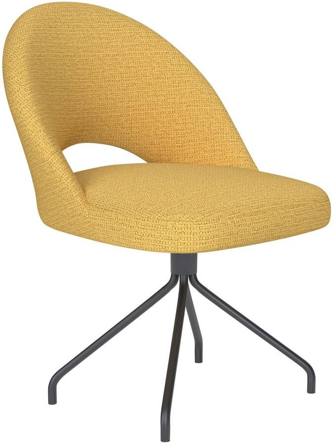 Housecraft living Mick Eetkamerstoel Draaibaar Metaal Spider Okergeel Geel