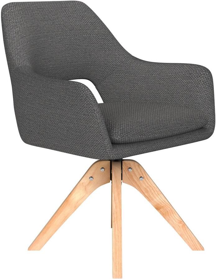 Housecraft Living Mos Eetkamerstoel Draaibaar Hout Grijs