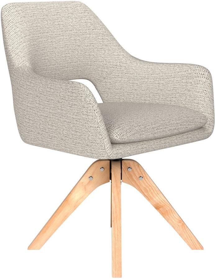 Housecraft Living Mos Eetkamerstoel Draaibaar Hout Off-White Beige