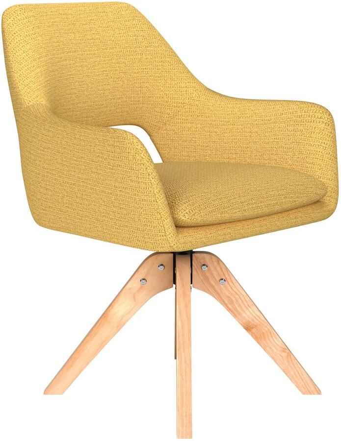 Housecraft living Mos Eetkamerstoel Draaibaar Hout Okergeel Geel