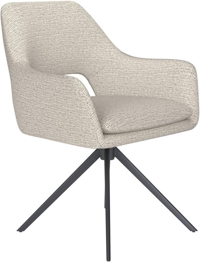 Housecraft Living Mos Eetkamerstoel Draaibaar Metaal Off-White Beige