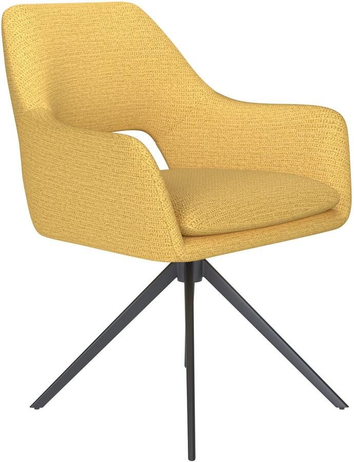 Housecraft living Mos Eetkamerstoel Draaibaar Metaal Okergeel Geel