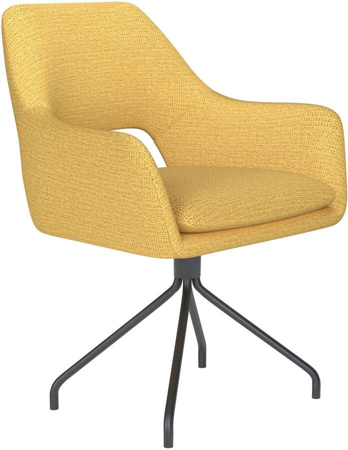 Housecraft living Mos Eetkamerstoel Draaibaar Metaal Spider Okergeel Geel