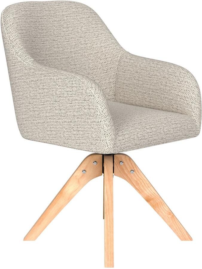 Housecraft living Otis Eetkamerstoel Draaibaar Hout Off-White Beige