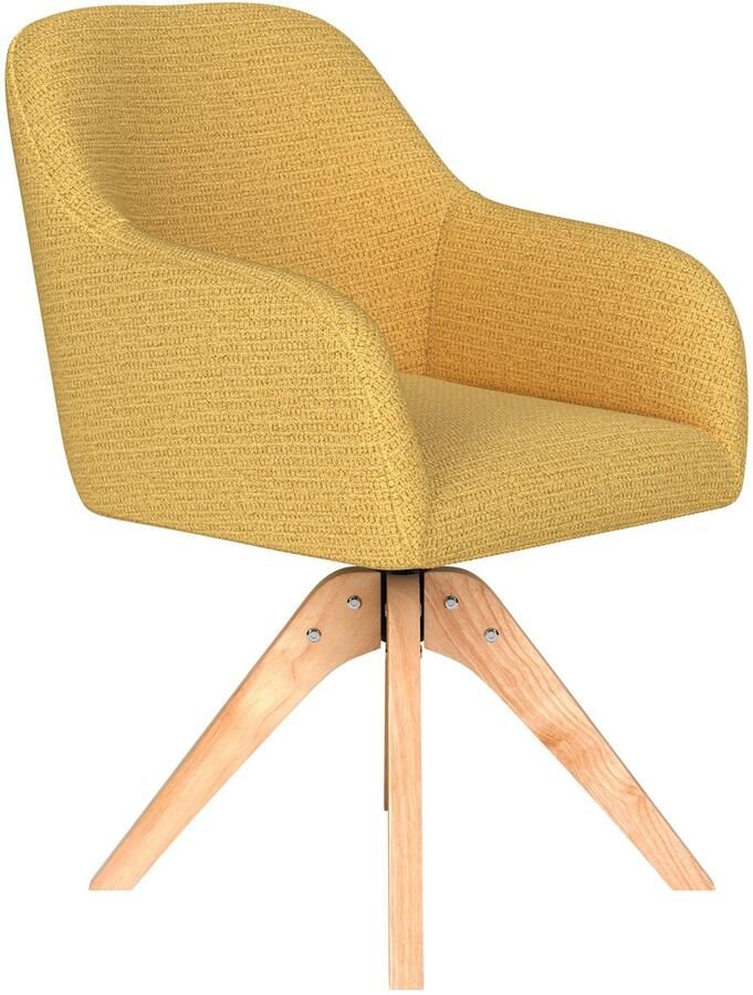 Housecraft living Otis Eetkamerstoel Draaibaar Hout Okergeel Geel