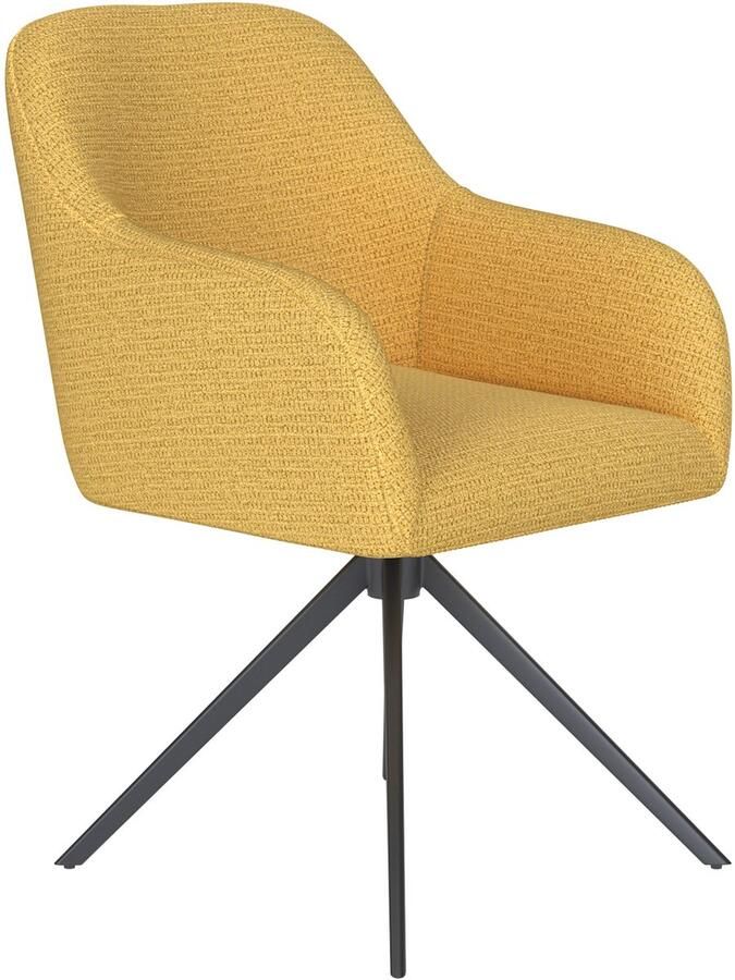 Housecraft living Otis Eetkamerstoel Draaibaar Metaal Okergeel Geel