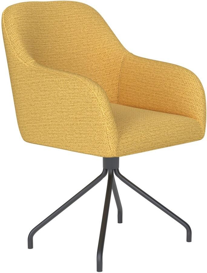 Housecraft living Otis Eetkamerstoel Draaibaar Metaal Spider Okergeel Geel