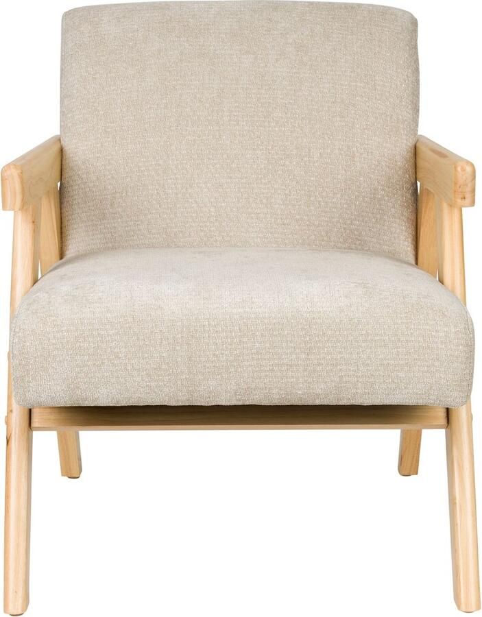 Housecraft Living Panadero Fauteuil met armleuning Hout Naturel| Beige - Foto 4