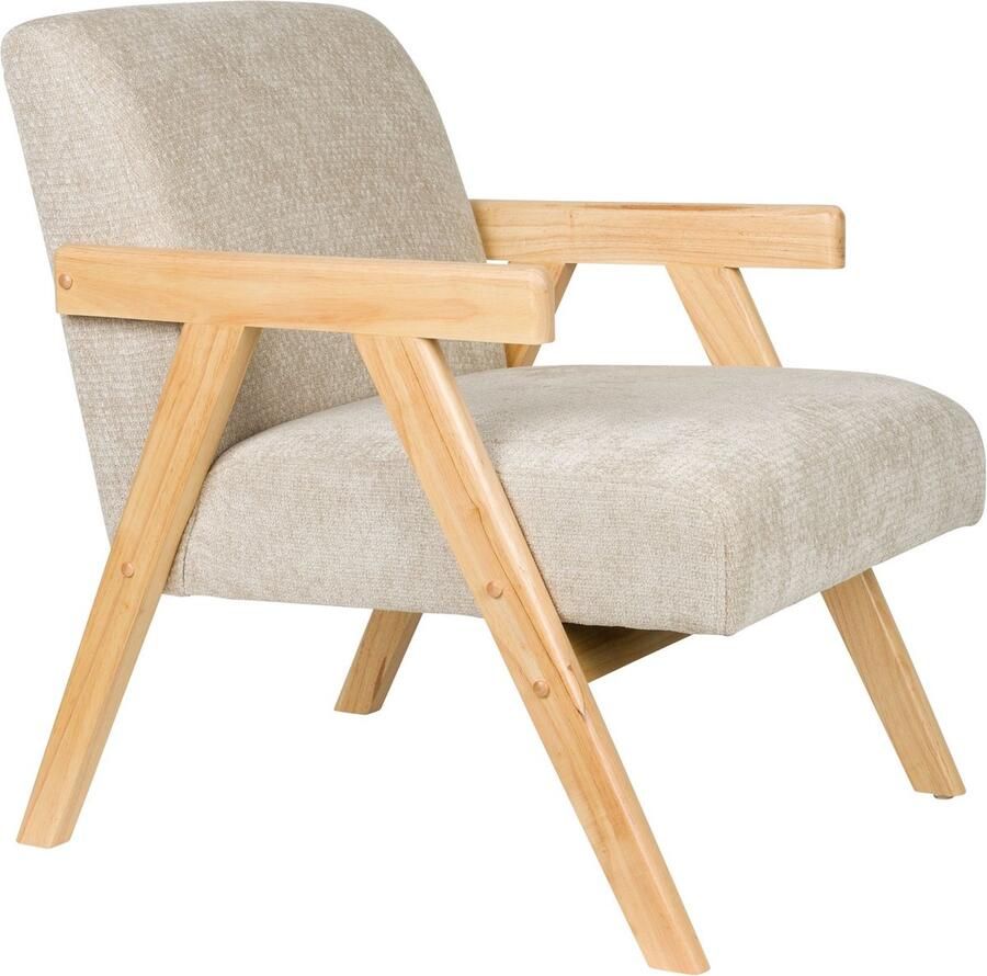 Housecraft Living Panadero Fauteuil met armleuning Hout Naturel| Beige - Foto 2