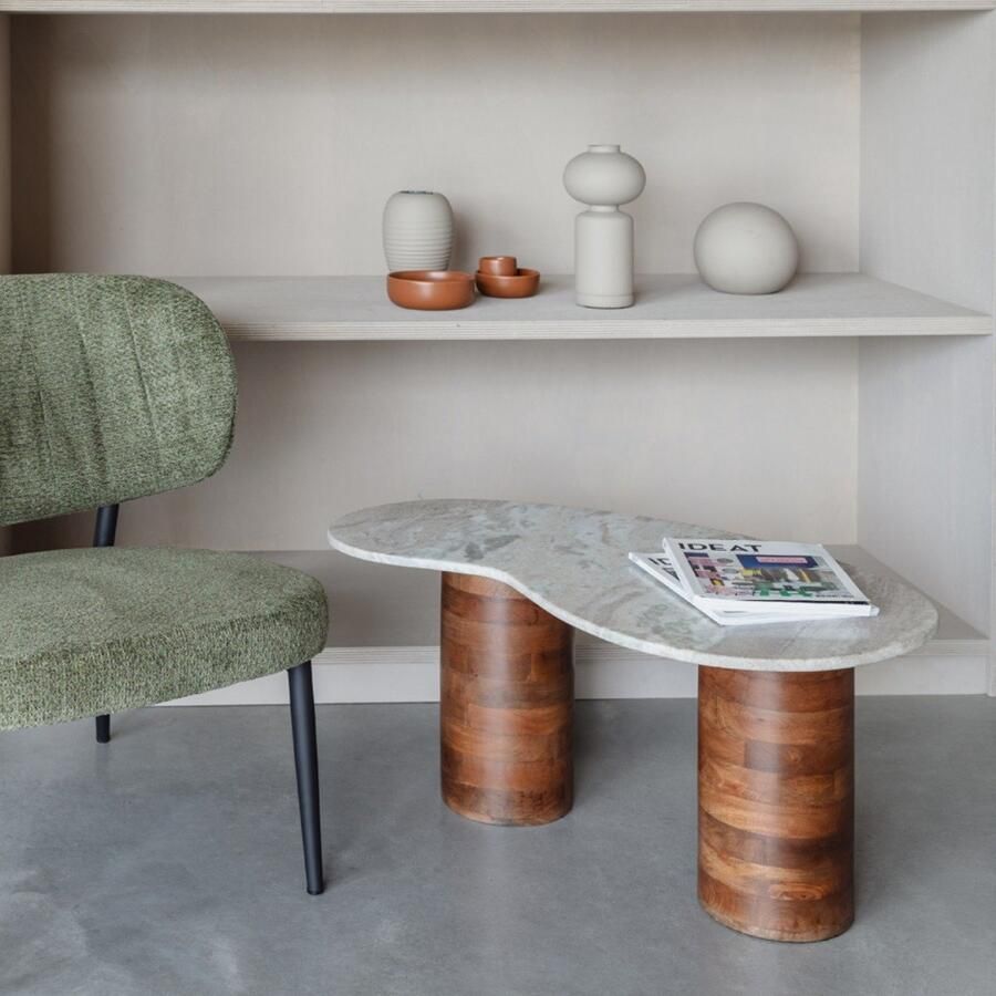 Housecraft Living Housecraft Peli Salontafel Marmer Hout 84x 48 cm Beige