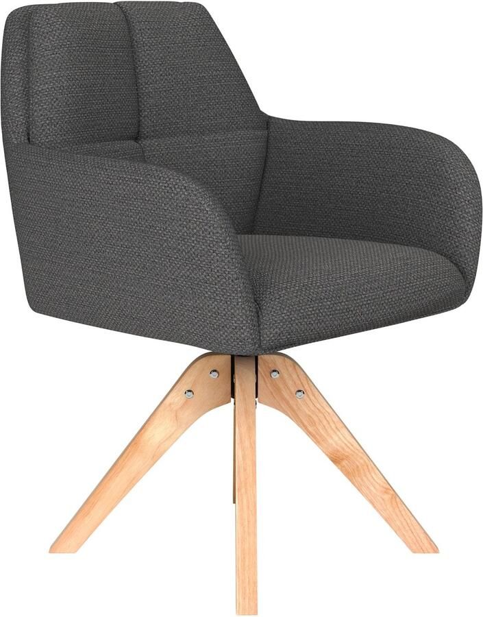 Housecraft Living Pete Eetkamerstoel Draaibaar Hout Grijs