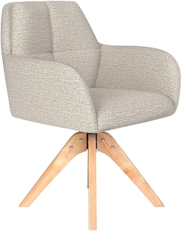 Housecraft Living Pete Eetkamerstoel Draaibaar Hout Off-White Beige