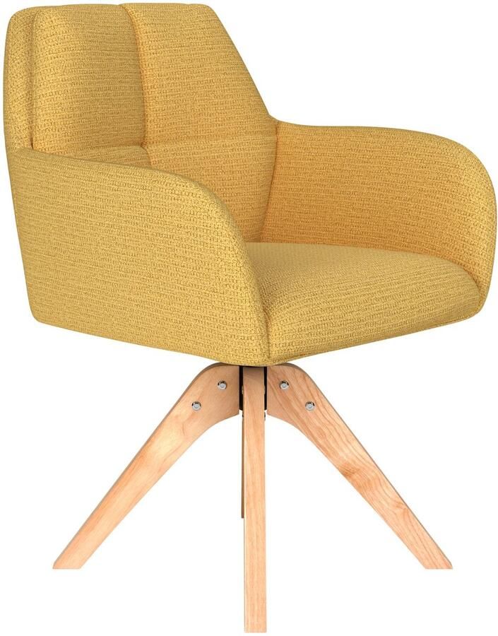 Housecraft living Pete Eetkamerstoel Draaibaar Hout Okergeel Geel