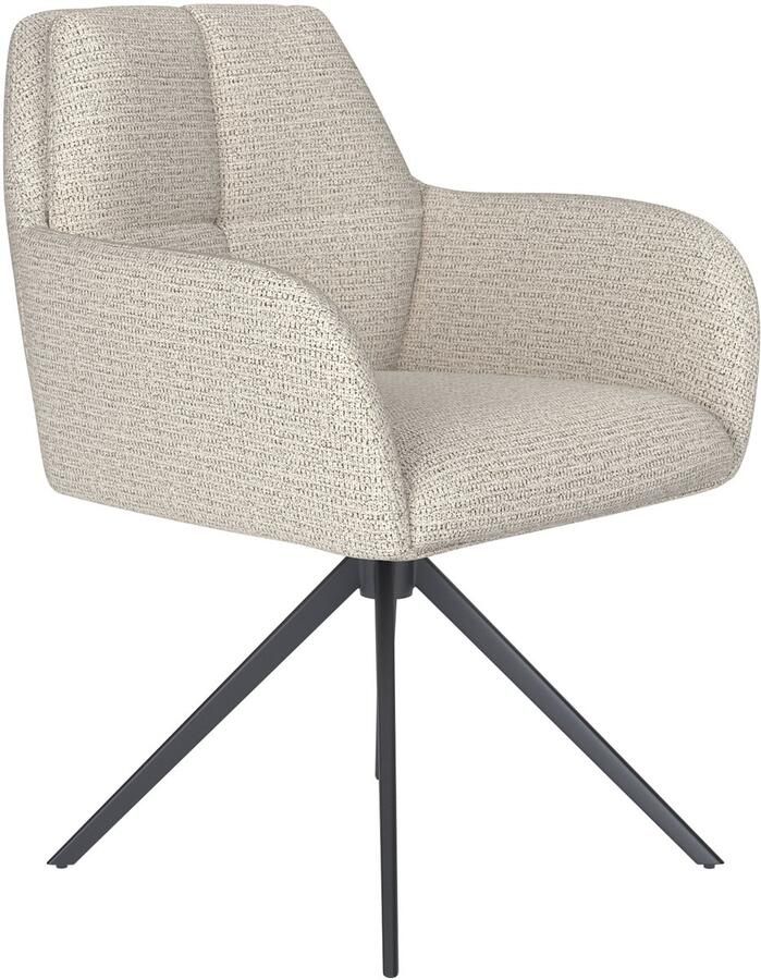 Housecraft Living Giga Meubel Eetkamerstoel Off White Metaal Zwart Pete