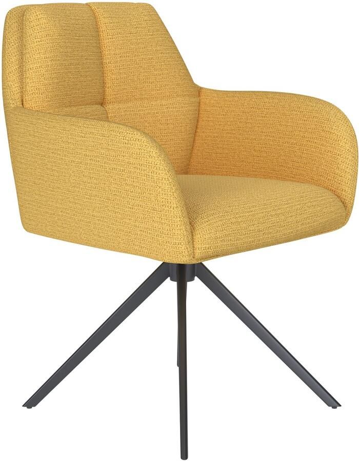 Housecraft living Pete Eetkamerstoel Draaibaar Metaal Okergeel Geel