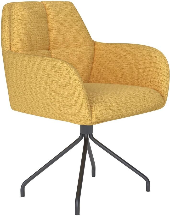 Housecraft living Pete Eetkamerstoel Draaibaar Metaal Spider Okergeel Geel