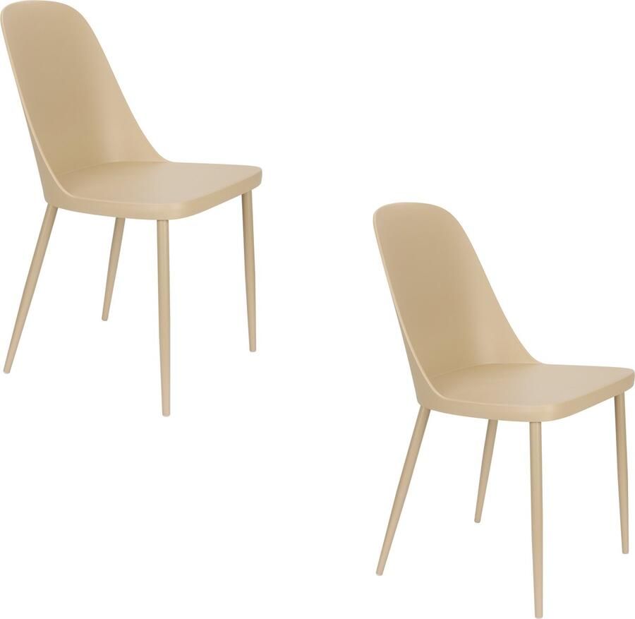 Housecraft living Feliz Lifestyle Pip Eetkamerstoelen Beige Set van 2