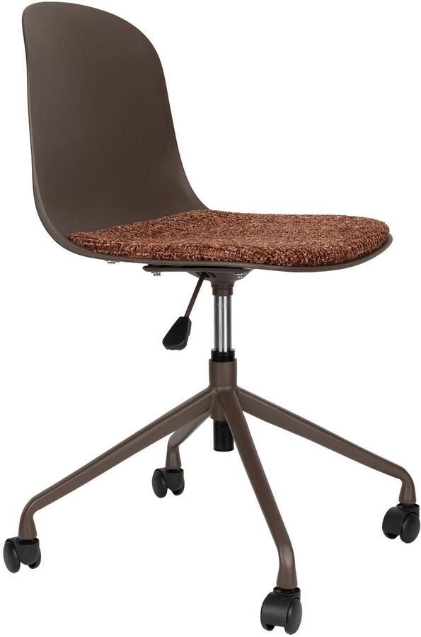 Housecraft Living draaibare bureaustoel Roxanne met wielen bruin - Foto 4