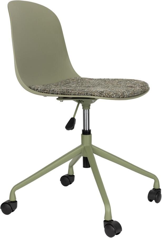 Housecraft Living draaibare bureaustoelen Roxanne met wielen groen (set van 2) - Foto 2