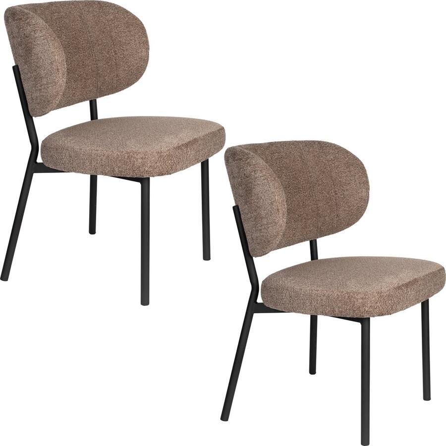 Housecraft living Sanne Eetkamerstoelen Bruin Set van 2