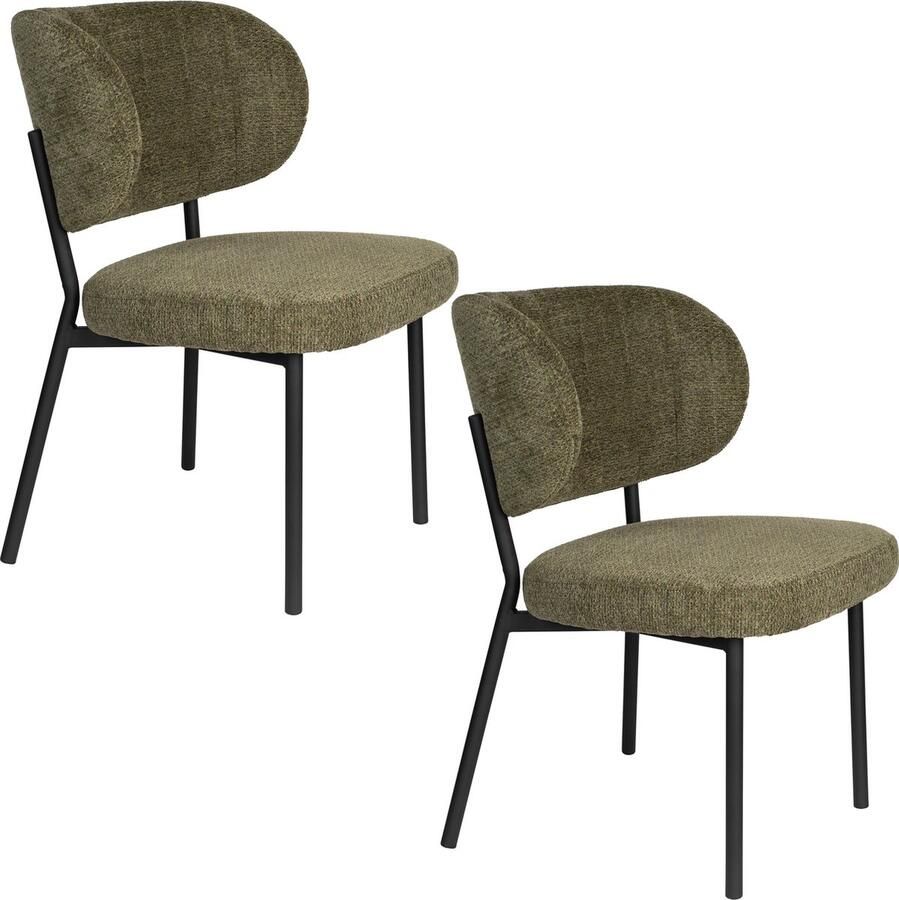 Housecraft Living Housecraft Sanne Eetkamerstoelen Groen Grijs Set van 2