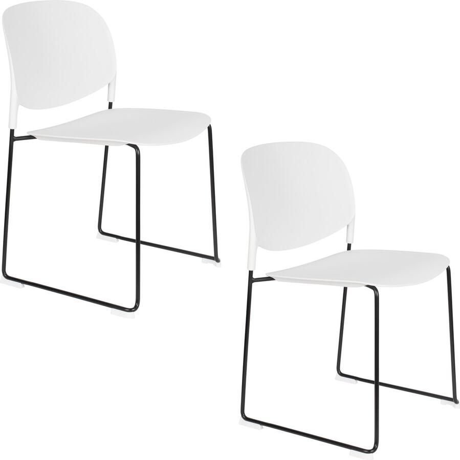 Housecraft Living Housecraft Stacks Stapelbare Stoelen Eetkamerstoelen Wit Set van 4 - Foto 1