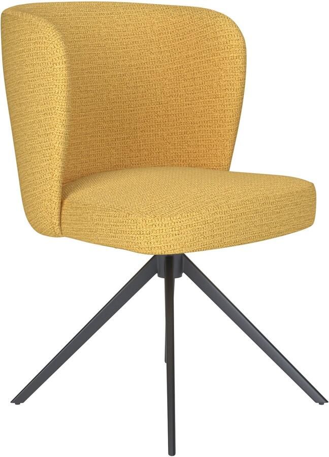 Housecraft living Stan Eetkamerstoel Draaibaar Metaal Okergeel Geel