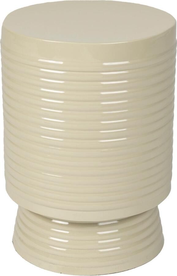 Housecraft living Feliz Lifestyle Sven Bijzettafel Rond Metaal 25x25 (S) cm Ivoor Wit